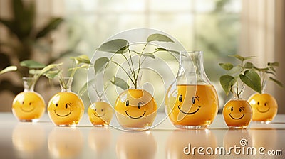 Happiness in simple things World smile day Cheerful emoticons, laughter joy smiles, good mood enjoyment fun Stock Photo