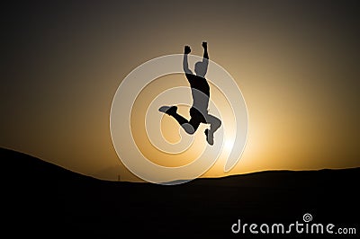 Happiness, sport and recreation, future and success, people and nature Stock Photo