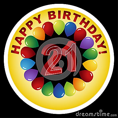 Happy 21st Birthday! Vector Illustration