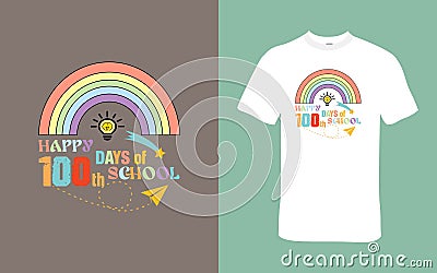 Happy 100th days of School T Shirt Design Vector Illustration