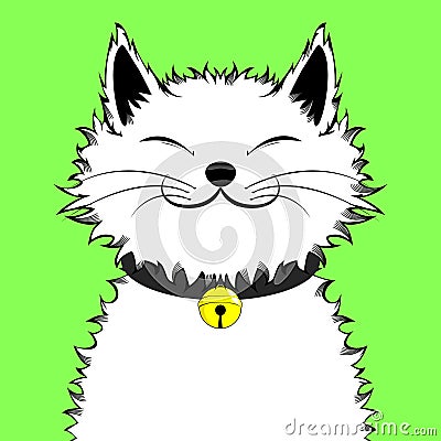 Happy Adorable Cat Vector Illustration