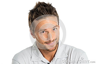 Happy Adult Man Smiling Stock Photo