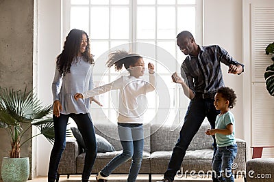 Happy African American having fun together indoors Stock Photo