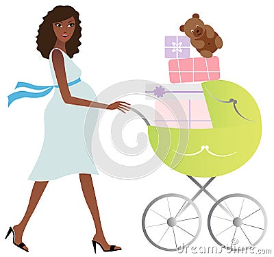 Happy african american mother Vector Illustration