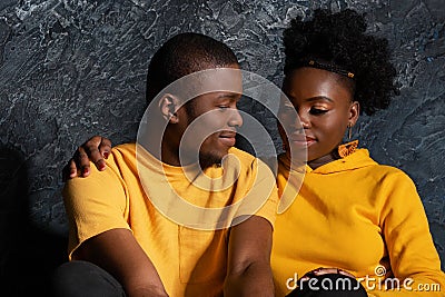 Happy African Americans are expecting a baby Stock Photo