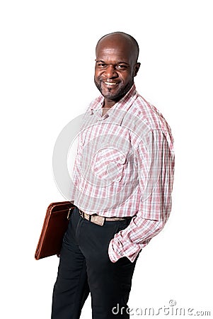 Happy african businessman smiling Stock Photo