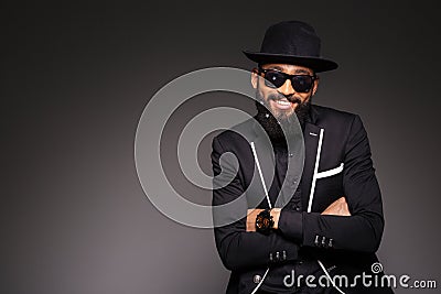 Happy afro american man in fashion cloth Stock Photo