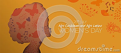 Afro Caribbean and Latino women day cutout banner Vector Illustration
