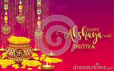 Happy Akshaya Tritiya Festival Vector Illustration