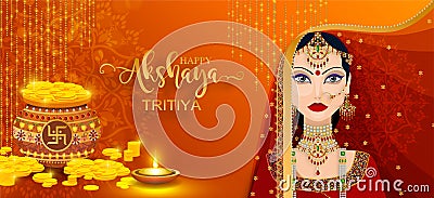 Happy Akshaya Tritiya Festival Vector Illustration