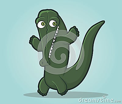 Happy Alligator Cartoon Character Vector Illustration