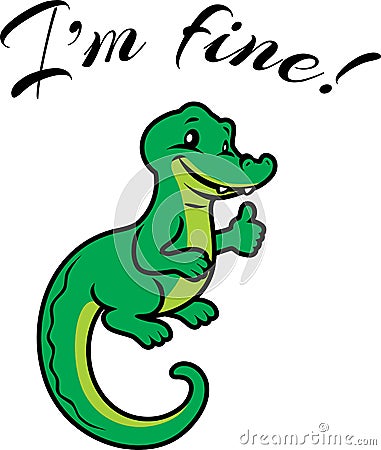 Happy alligator. Design for t-shirt Vector Illustration