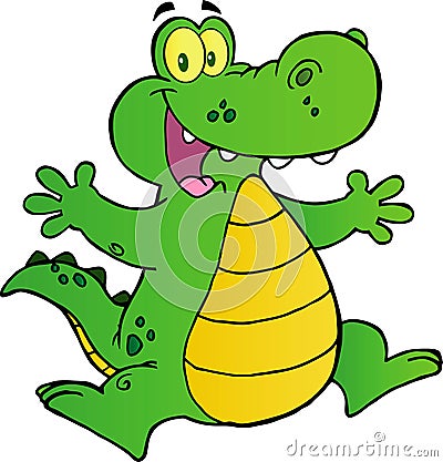 Happy alligator jumping Vector Illustration