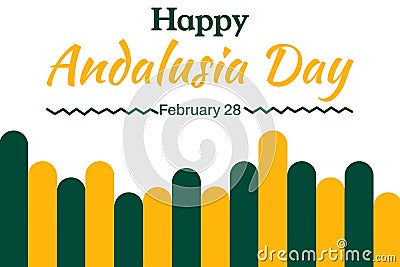 Happy Andalusia Day colorful wallpaper with shapes and typography. February 28 is observed as Andalusia day in Spain Stock Photo