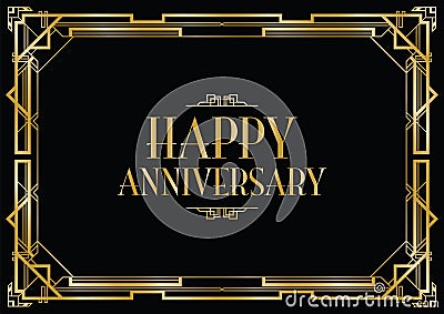 Happy anniversary art deco Vector Illustration