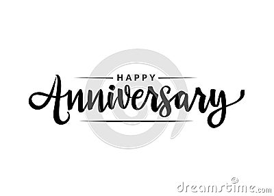 Happy Anniversary calligraphy hand lettering Vector Illustration