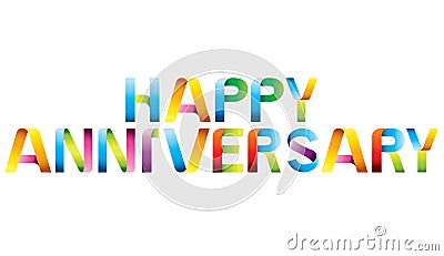 Happy anniversary colorful black background. Stock Photo