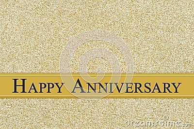 Happy Anniversary gold greeting card Stock Photo