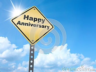 Happy anniversary sign Stock Photo