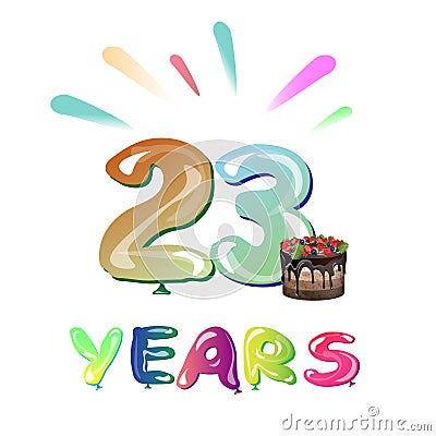 Happy anniversary 23 years Vector Illustration