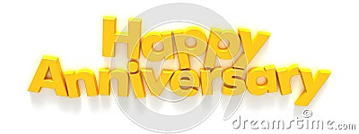 Happy Anniversary in yellow letter magnets Stock Photo