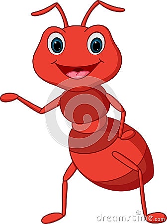 Happy ant cartoon Vector Illustration