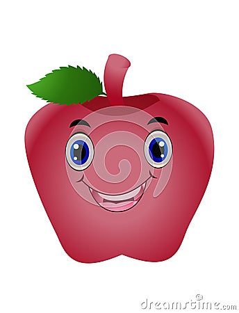 Happy apple emoticon Vector Illustration