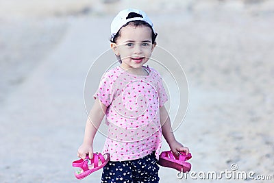 Happy arab egyptian baby girl Stock Photo