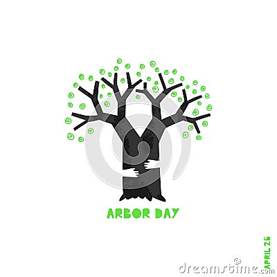 Happy arbor day vector illustration Vector Illustration