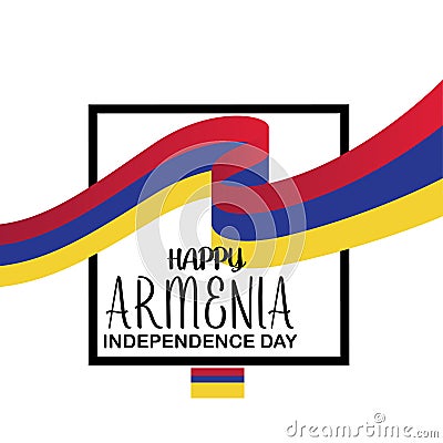 Happy Armenia independence day vector template. Design for banner, greeting cards or print. Celebration national day. - Vector Stock Photo