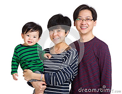 Happy asia family with baby boy Stock Photo