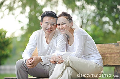 Happy Asian Couple Stock Photo