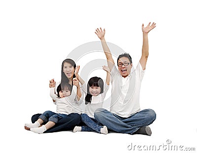 Happy Asian Family Stock Photo