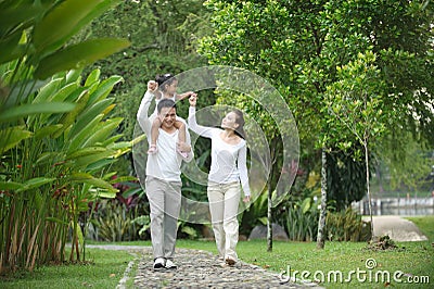 Happy Asian Family Stock Photo