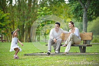 Happy Asian Family Stock Photo