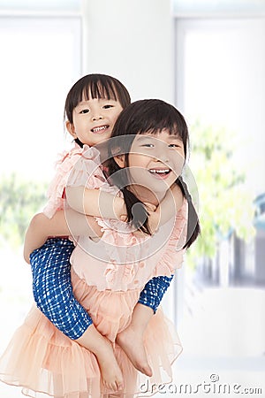 Happy asian girls Stock Photo