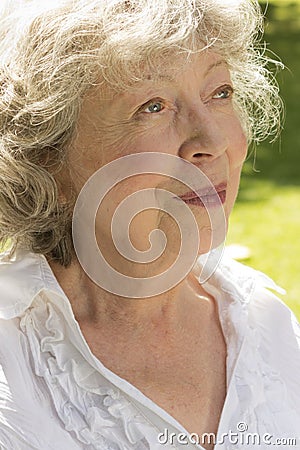 Happy and attractive retired woman, portrait Stock Photo