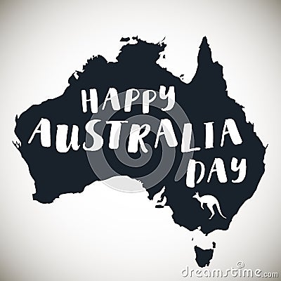 Happy Australia republic Day Typographic poster Vector Illustration