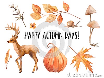 Happy autumn days clip art Stock Photo