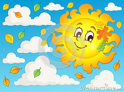 Happy autumn sun theme image 2 Vector Illustration