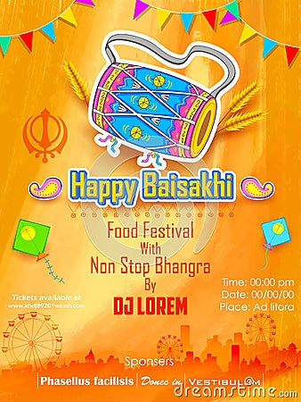 Happy Baisakhi background Vector Illustration