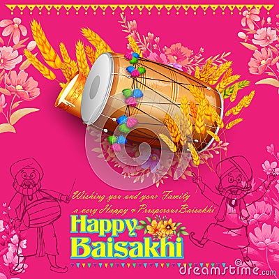 Happy Baisakhi background Vector Illustration