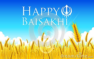 Happy Baisakhi Vector Illustration