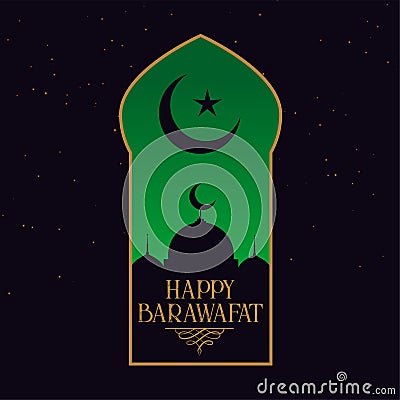 Happy barawafat festival card design Vector Illustration