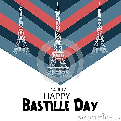 Happy Bastille Day. Stock Photo