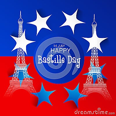 Happy Bastille Day. Stock Photo