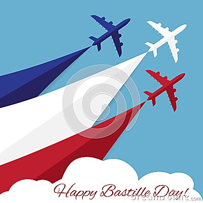 Happy Bastille Day. Independence Day of France Vector Illustration