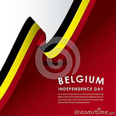 Happy Belgium Independence Day Celebrations Vector Template Design Illustration Stock Photo