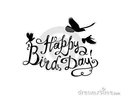 Happy Bird day! Vector card. Vector Illustration