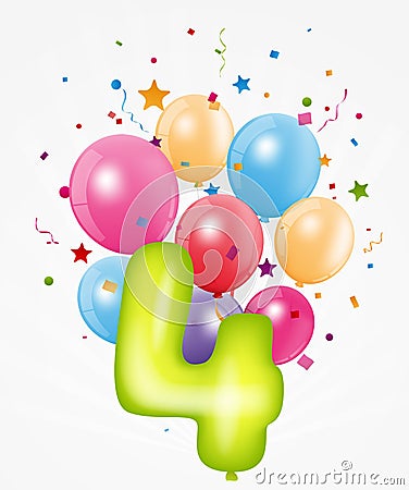Happy Birthday balloon with number Vector Illustration